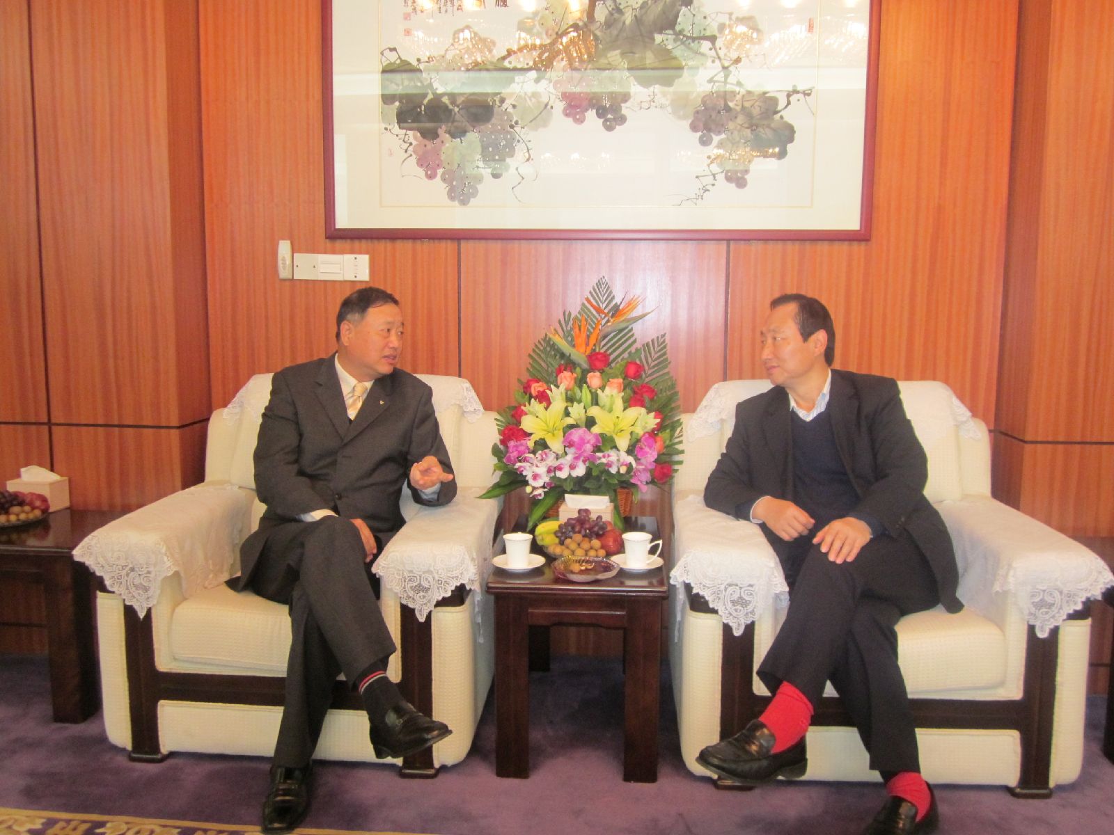 邓军主席与刘子静总裁会谈